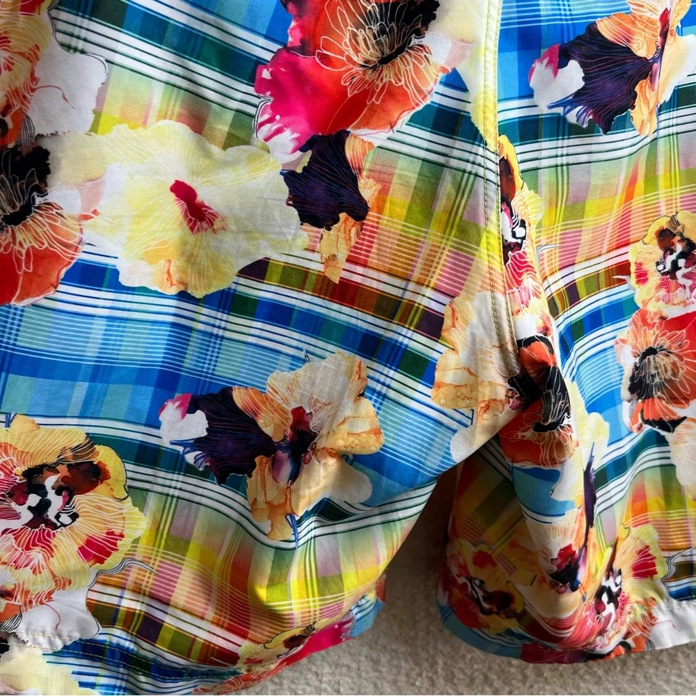 Robert Graham Men’s Swim Trunks Floral Patches Classic Fit Bathing‎ Suit Size 44